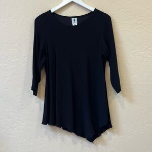 Yasuko Black Top with Asymmetrical Bottom